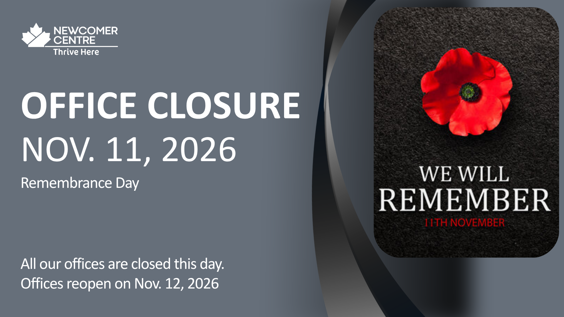2026 11 11 Office Closure Remembrance Day